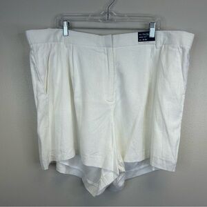 Abercrombie & Fitch NWT Women's White Linen Shorts Size 22 3X Beachy Travel New
